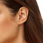 עגילים יהלומים ואמרלד ירוק