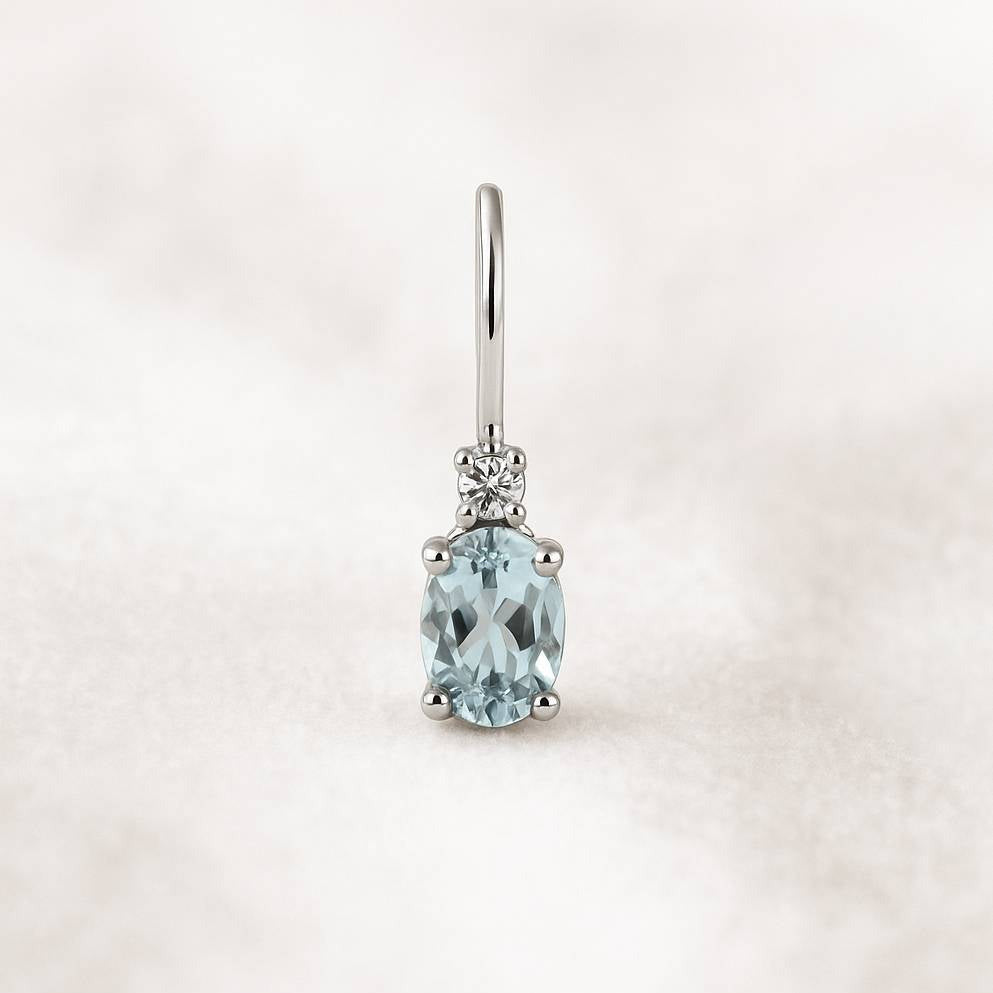 single aquamarine earring