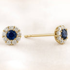 ספיר כחול ויהלומים טבעיים זהב צהוב