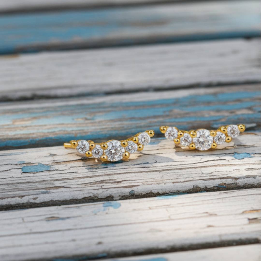 Pair of gold earrings 