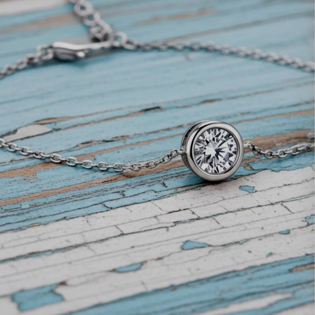 צמיד יהלום עדין בעיצוב נקי 0.50 קראט Bezel