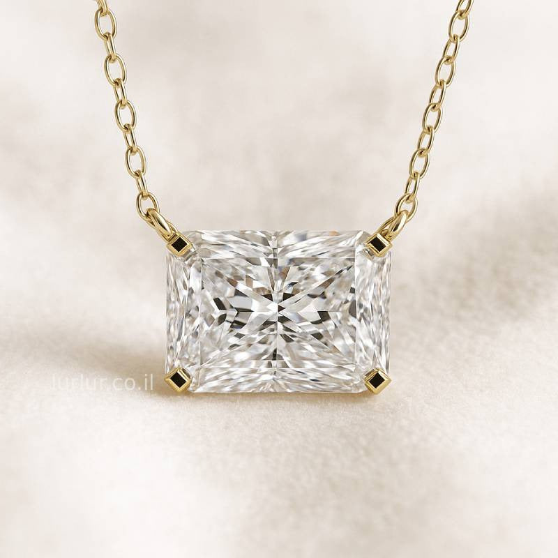 Diamond necklace on a beige background