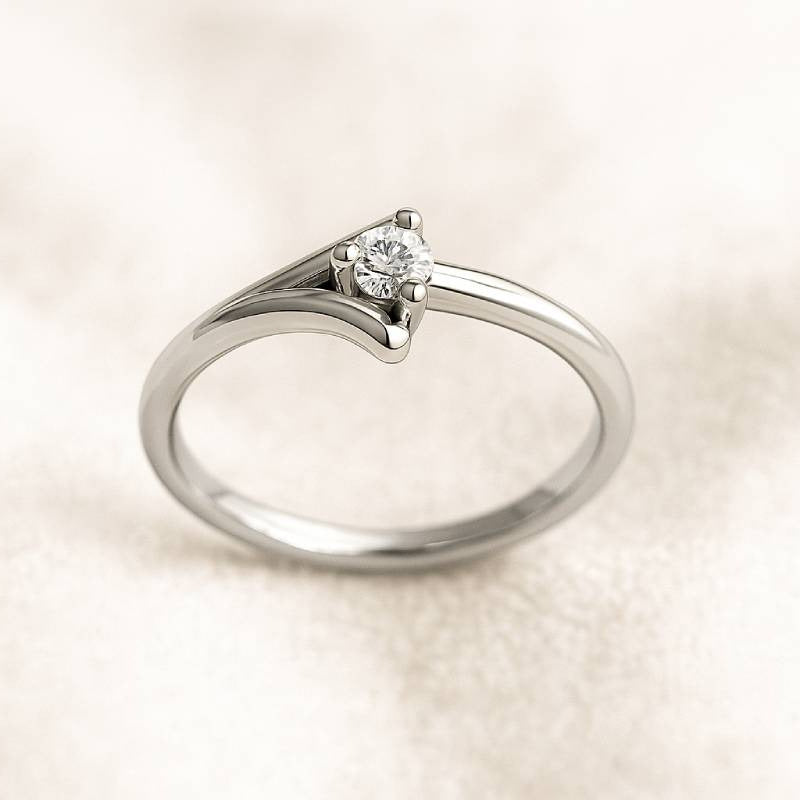 Diamond ring on a soft beige background
