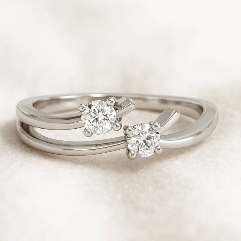 diamond rings on a light beige background