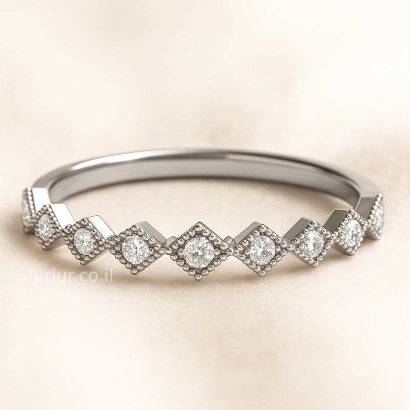 ring with diamond on a beige background