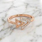 Rose gold ring with diamond 