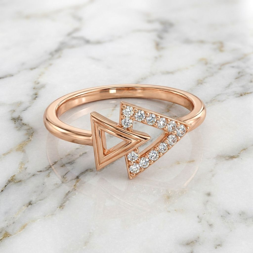 Rose gold ring with diamond 