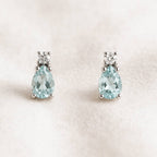 אקוומרין עגילים יהלומים