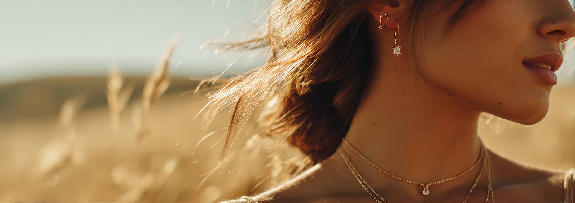 Close-up of a person with a blurred natural background