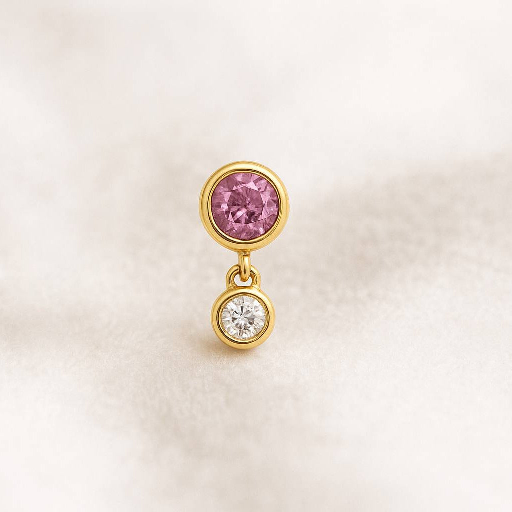 sapphire pink earrings 
