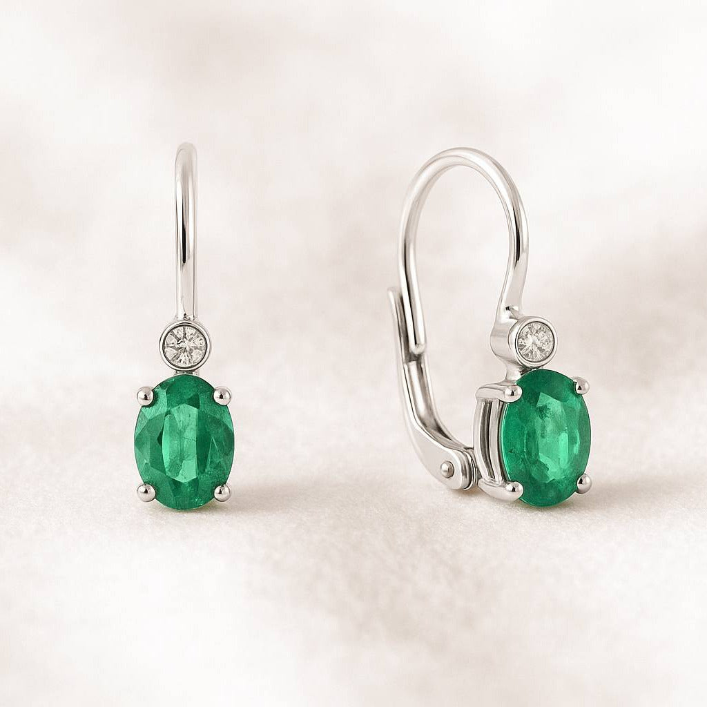 עגילי אמרלד טבעי