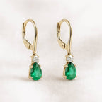 עגילים אמרלד ויהלומים